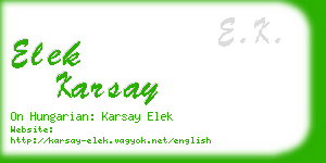 elek karsay business card